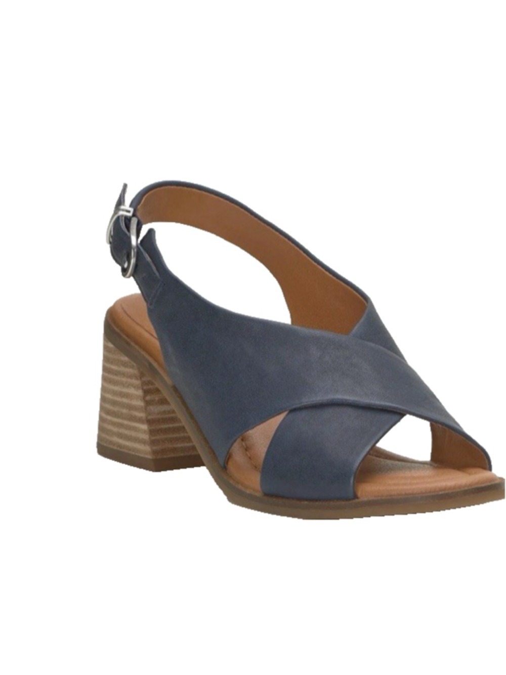Lucky Brand Rhidlee Heeled sandal leather blue size 7.5 EU 38